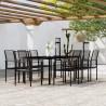 Salon de jardin 9 pcs avec coussins noir résine tressée 502341502341