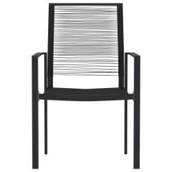 Salon de jardin 9 pcs avec coussins noir résine tressée 502341502341