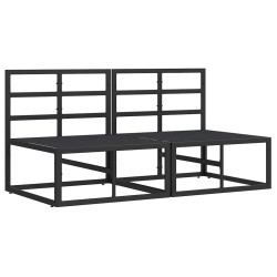 Salon de jardin 9 pcs avec coussins noir résine tressée 502352502352