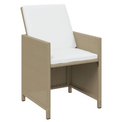 Salon de jardin 9 pcs avec coussins noir résine tressée 502487502487