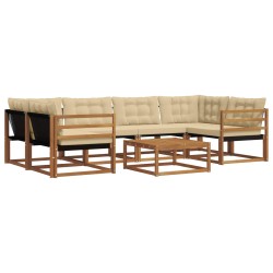 Ensemble de salle à manger pour jardin 6 pcs Noir et Beige 502585502585