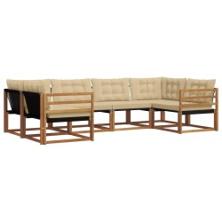 Ensemble de canapé de jardin avec coussin 9 pcs Noir et Crème 502590502590