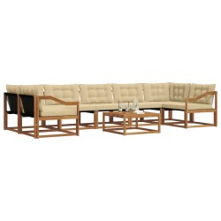 Ensemble de canapé de jardin 10 pcs Noir Poly rotin 502591502591