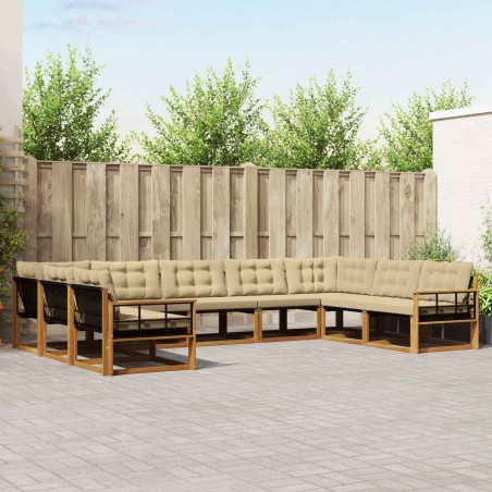 Ensemble de canapé de jardin 6 pcs Marron et Crème polyrotin 502604502604