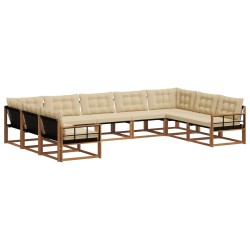 Ensemble de canapé de jardin 6 pcs Marron et Crème polyrotin 502604502604