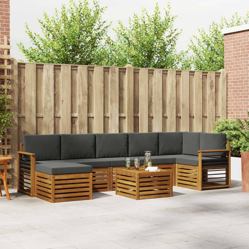 Ensemble de canapé de jardin avec coussin 6 pcs Marron et Crème 502680502680