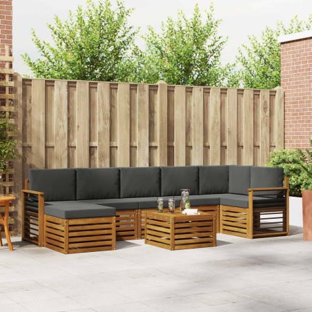 Ensemble de canapé de jardin avec coussin 6 pcs Marron et Crème 502680502680