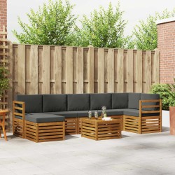 Ensemble de canapé de jardin 9 pcs Marron Poly rotin 502688502688