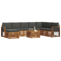 Ensemble de canapé de jardin avec coussin 8 pcs Noir et Marron 502692502692