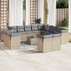 Ensemble de canapé de jardin 11 pcs Beige et Gris clair 502694502694