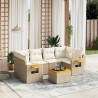 Ensemble de canapé de jardin 11 pcs Beige et Gris clair 502701502701