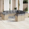 Ensemble de canapé de jardin 11 pcs Beige et Gris clair 502707502707