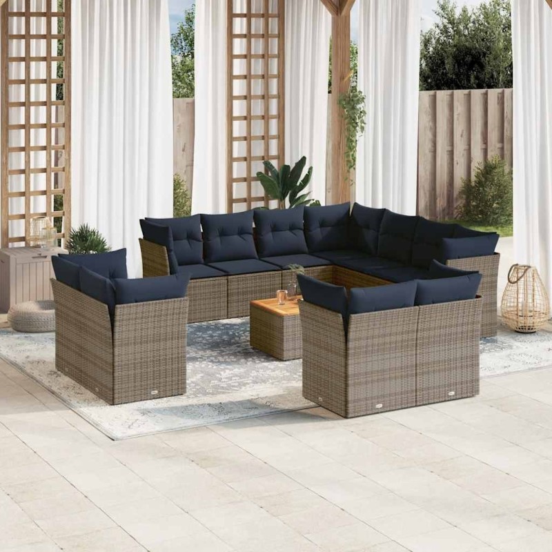 Ensemble de canapé de jardin 11 pcs beige et gris clair 502726502726