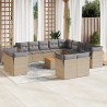 Ensemble de canapé de jardin 11 pcs Beige et Gris clair 502733502733