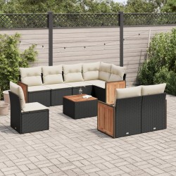 Ensemble de canapé de jardin 10 pcs Beige et Gris clair 502745502745