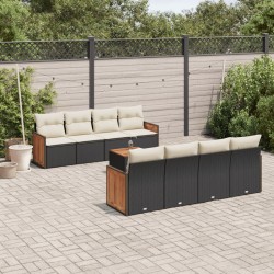 Ensemble de canapé de jardin 10 pcs Beige et Gris clair 502747502747