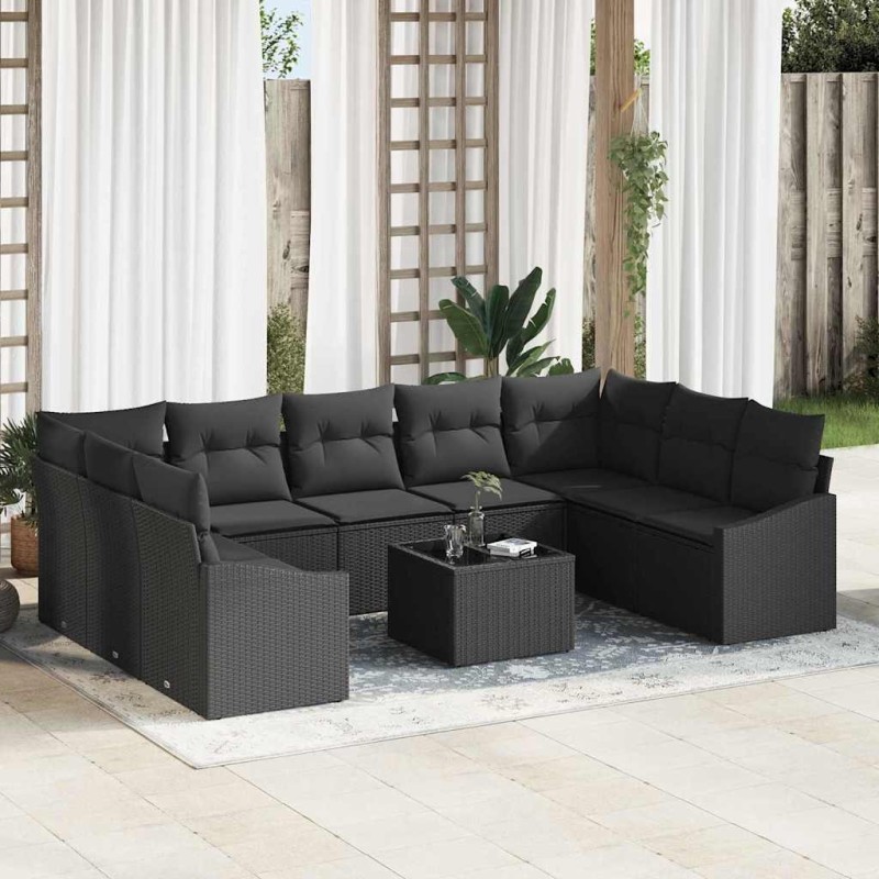 Ensemble de canapé de jardin avec coussin 9 pcs Gris clair 502759502759