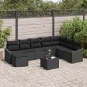 Ensemble de canapé de jardin avec coussin 9 pcs Gris polyrotin 502762502762
