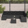 Ensemble de canapé de jardin avec coussin 9 pcs Gris polyrotin 502762502762