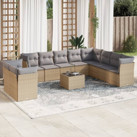Ensemble de salle à manger pour jardin 7 pcs Beige et gris 502770502770