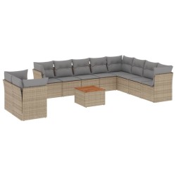 Ensemble de salle à manger pour jardin 7 pcs Beige et gris 502778502778
