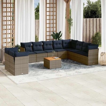 Ensemble de salle à manger pour jardin 9 pcs Beige et gris 502780502780