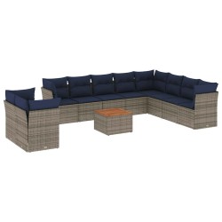 Ensemble de salle à manger pour jardin 9 pcs Beige et gris 502780502780
