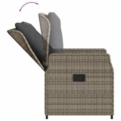 Ensemble de canapé de jardin avec coussin 11 pcs Gris polyrotin 502874502874
