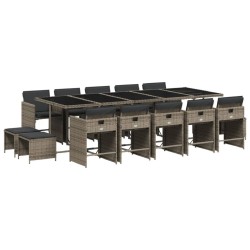 Ensemble de canapé de jardin avec coussin 11 pcs Gris 502885502885