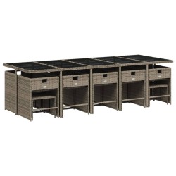 Ensemble de canapé de jardin avec coussin 11 pcs Gris 502885502885