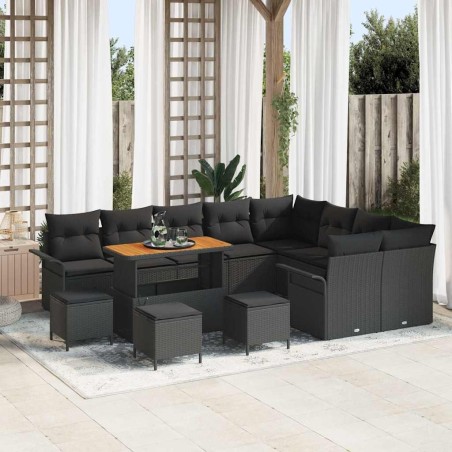 Ensemble de canapé de jardin 12 pcs Gris Poly rotin 502888502888