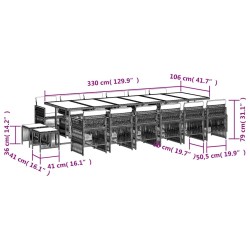 Ensemble de canapé de jardin avec coussin 11 pcs Gris polyrotin 502896502896