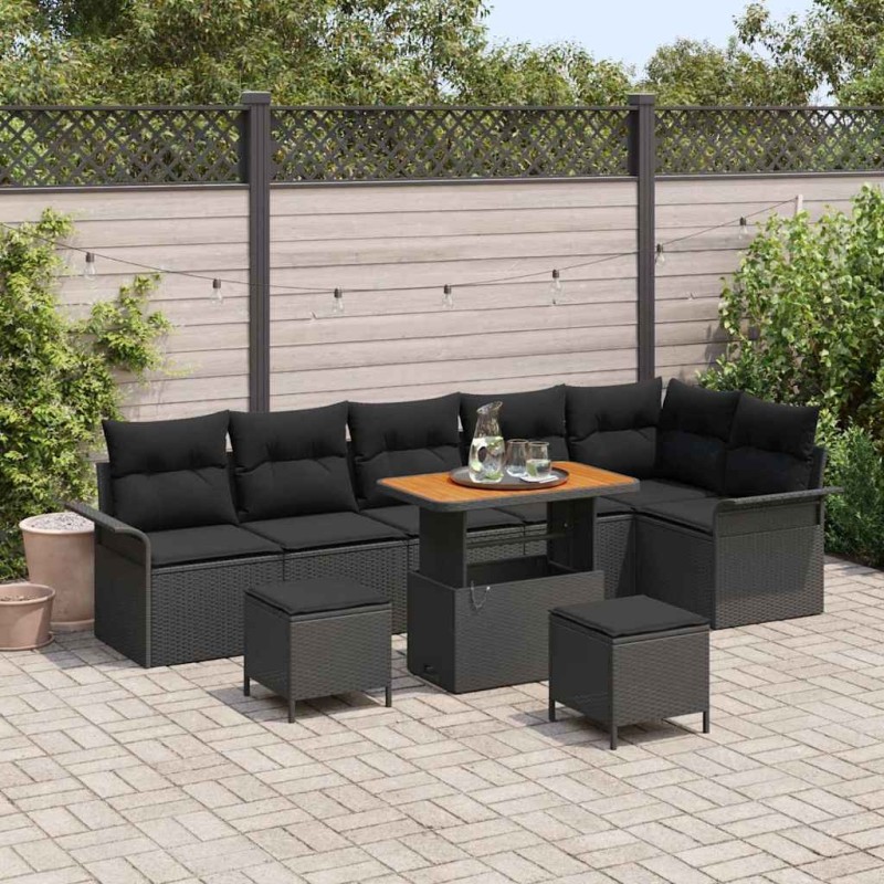 Ensemble de canapé de jardin 8 pcs Gris Poly Rattan 502904502904