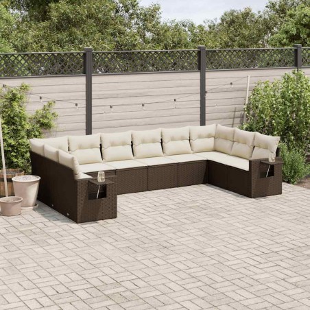 Ensemble de canapé de jardin Beige 55 x 55 x 37 cm polyrotin 502924502924