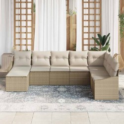 Ensemble de canapé de jardin avec coussin 9 pcs Gris polyrotin 502931502931