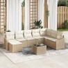 Ensemble de canapé de jardin avec coussin 9 pcs Gris polyrotin 502933502933