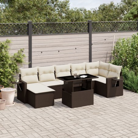 Ensemble de canapé de jardin 8 pcs Gris clair et gris foncé 502936502936