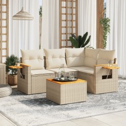 Ensemble de canapé de jardin 10 pcs Beige et Gris clair 502946502946