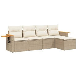 Ensemble de canapé de jardin 10 pcs Beige et Gris clair 502947502947