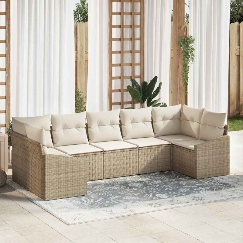 Ensemble de canapé de jardin avec coussin 9 pcs Gris Poly rotin 502948502948