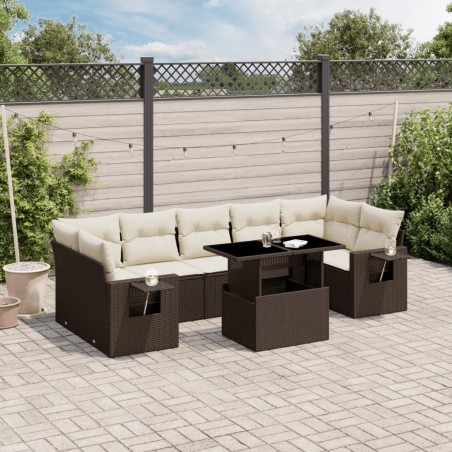 Ensemble de canapé de jardin 7 pcs Gris clair polyrotin 502949502949