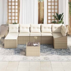 Ensemble de canapé de jardin avec coussin 9 pcs Gris Poly rotin 502950502950