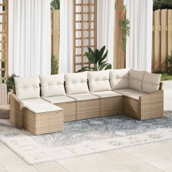 Ensemble de canapé de jardin avec coussin 9 pcs Gris Poly rotin 502960502960