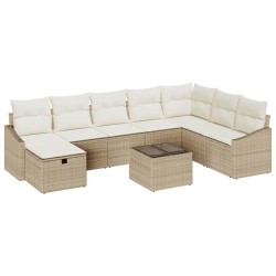 Ensemble de canapé de jardin avec coussin 9 pcs Gris 502965502965