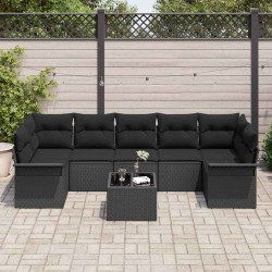 Ensemble de canapé de jardin avec coussin 8 pcs Gris Poly rotin 502966502966