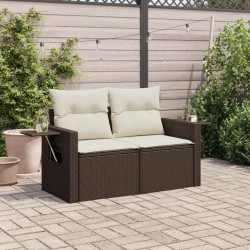 Ensemble de canapé de jardin 8 pcs Beige et Gris clair 502980502980