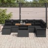 Ensemble de canapé de jardin avec coussin 17 pcs Noir polyrotin 502984502984