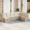 Ensemble de canapé de jardin avec coussin 8 pcs Gris Poly rotin 502991502991