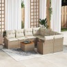 Ensemble de canapé de jardin avec coussin 8 pcs Gris Poly rotin 503000503000