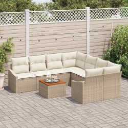 Ensemble de canapé de jardin avec coussin 8 pcs Gris Poly rotin 503000503000